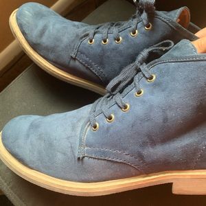 Men’s Navy Faux Suede Boots